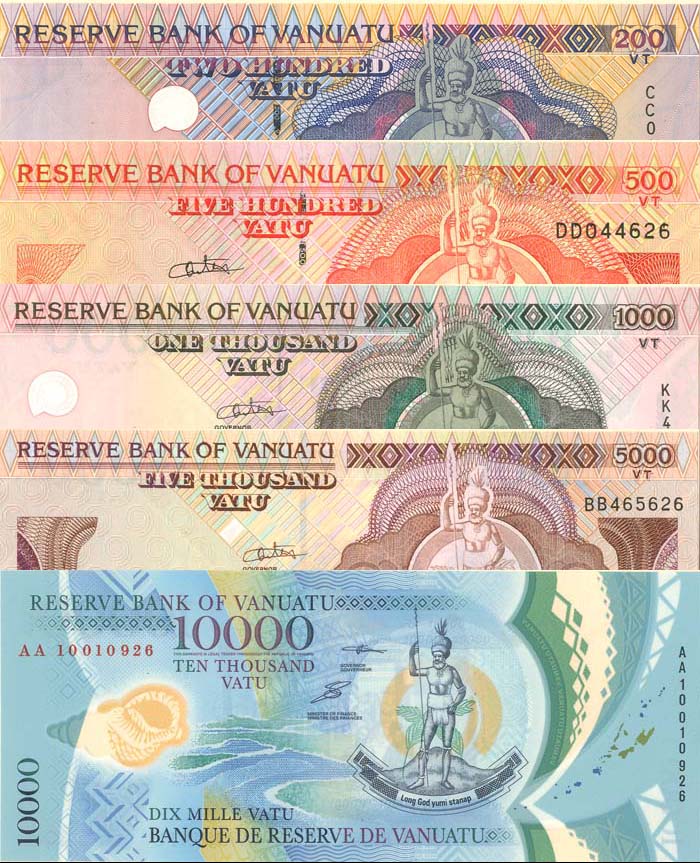 Vanuatu - 200, 500, 1000, 5000, 10000 Vatu - P-New - 2007-2010 dated Foreign Paper Money